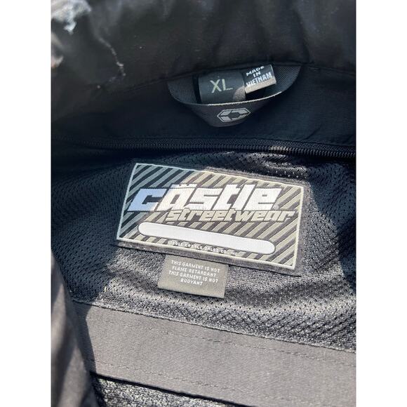 Castle Streetwear Jacket Men Size XL Black Motorcycle Breathable Full Zip Padded - Picture 6 of 7